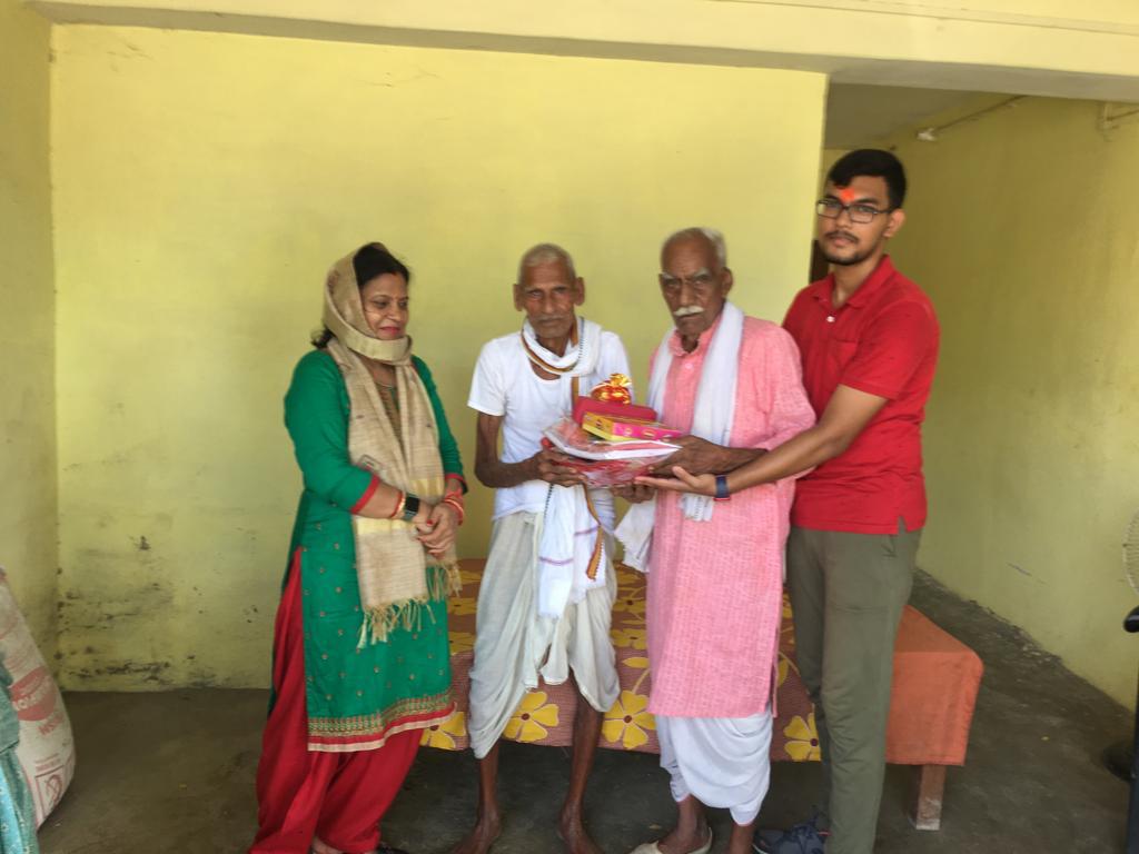 grandfather giving out items