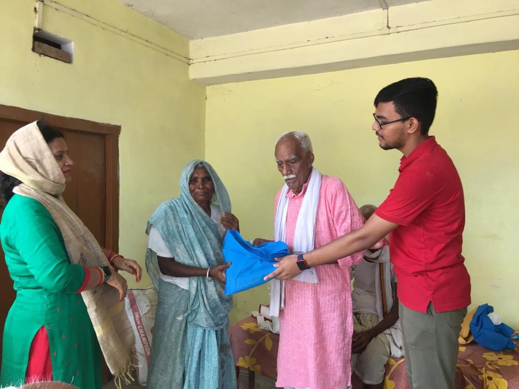 grandfather giving out items