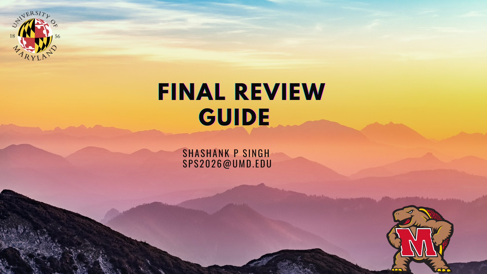 Shashank's custom Canva Final Review Guide
